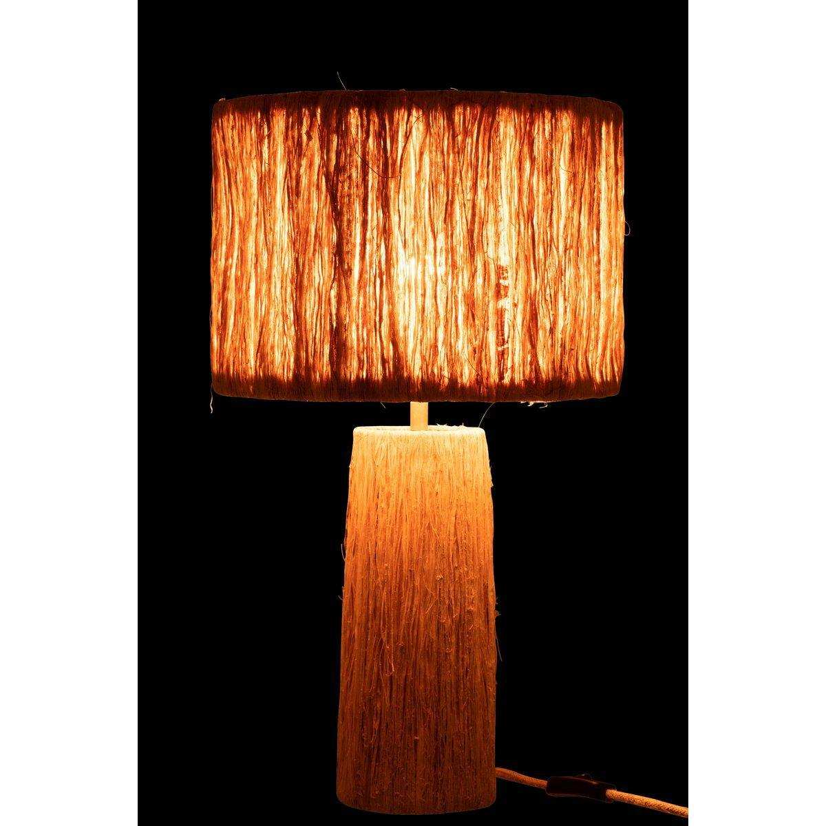 J-Line Tischleuchte Bananenblätter - Jute - Natur - HomeDesign Knaus