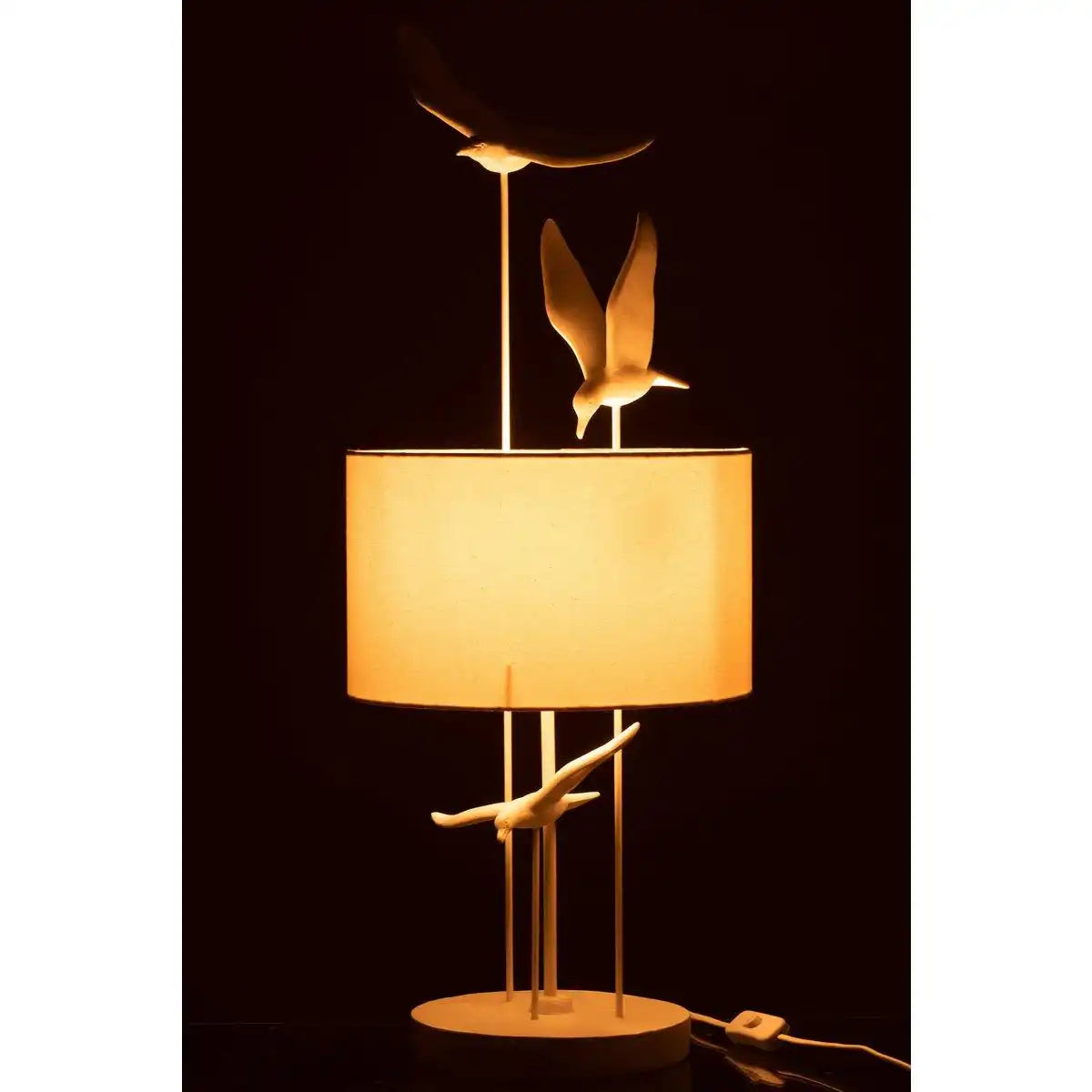 J-Line Tischleuchte Birds – Polyresin – weiß/beige - HomeDesign Knaus