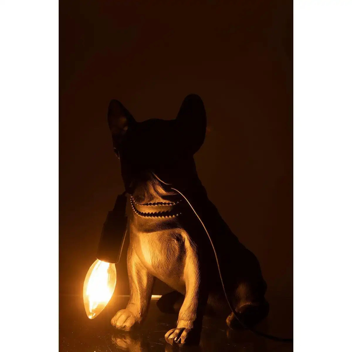J-Line Tischleuchte Bulldog – Polyresin – Schwarz - HomeDesign Knaus