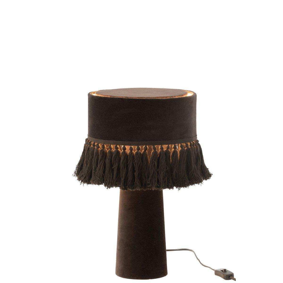 J-Line Tischleuchte Eve Rond - Samt/Baumwolle - Schwarz - HomeDesign Knaus