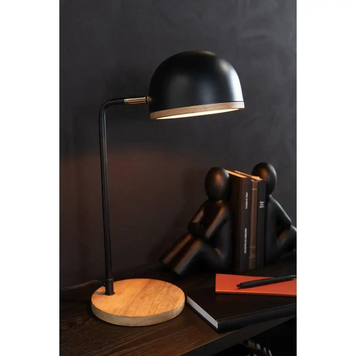 J-Line Tischleuchte Evy - Eisen/Holz - Schwarz/Natur - HomeDesign Knaus