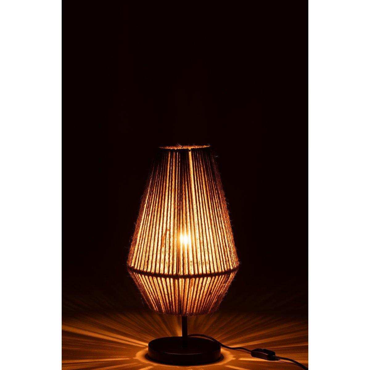 J-Line Tischleuchte Kegeleisen/Jute Natur - HomeDesign Knaus