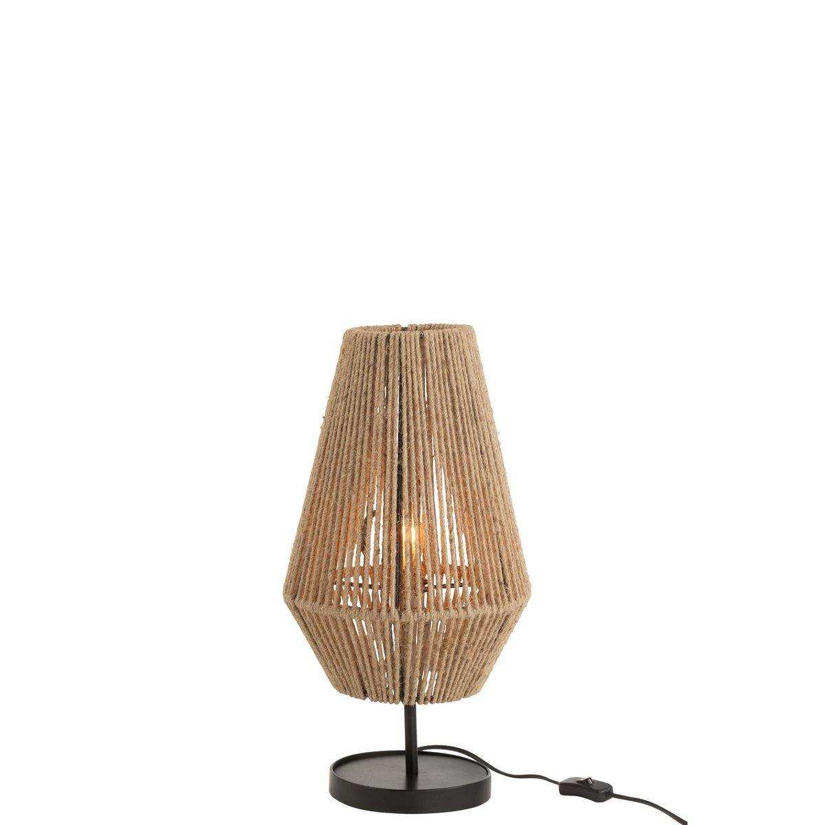 J-Line Tischleuchte Kegeleisen/Jute Natur - HomeDesign Knaus
