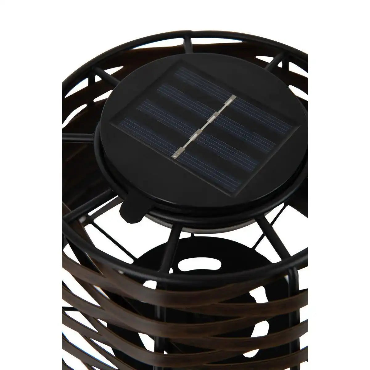 J-Line Tischleuchte LED Solarenergie Kunststoff Braun - HomeDesign Knaus