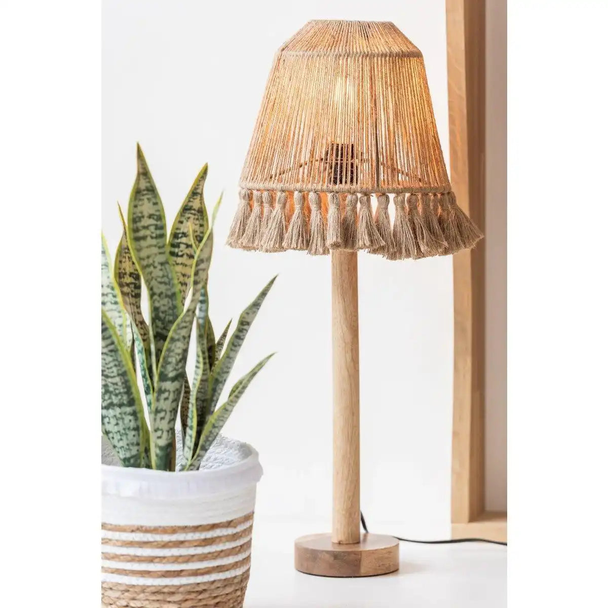 J-Line Tischleuchte Mila - Jute - Beige - HomeDesign Knaus