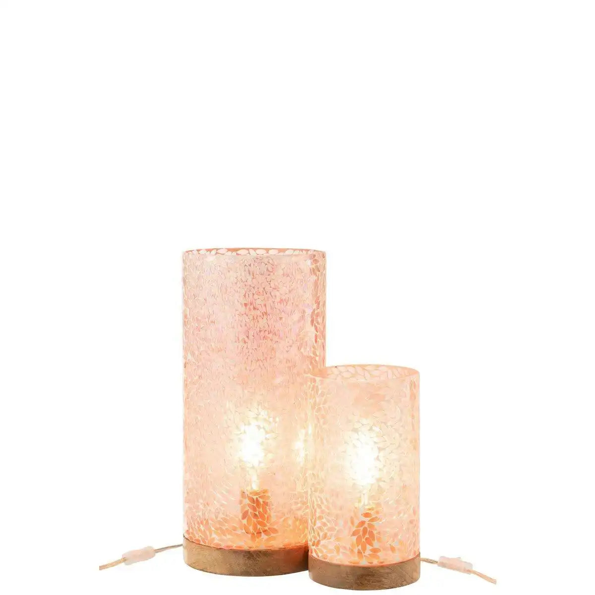 J-Line Tischleuchte Mosaik - Glas - Rosa - groß - HomeDesign Knaus
