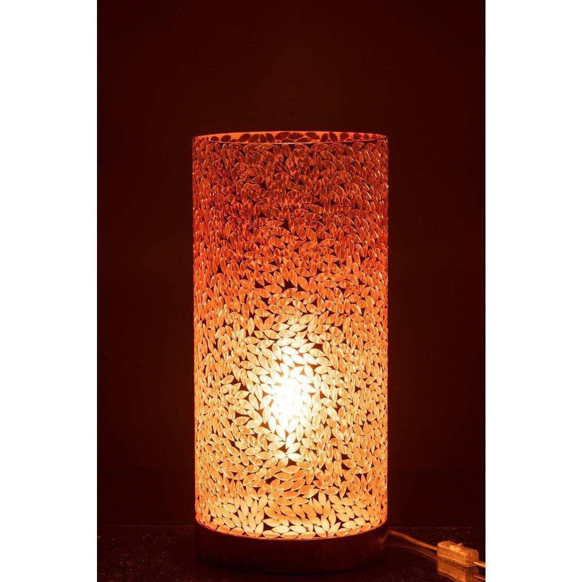 J-Line Tischleuchte Mosaik - Glas - Rosa - groß - HomeDesign Knaus