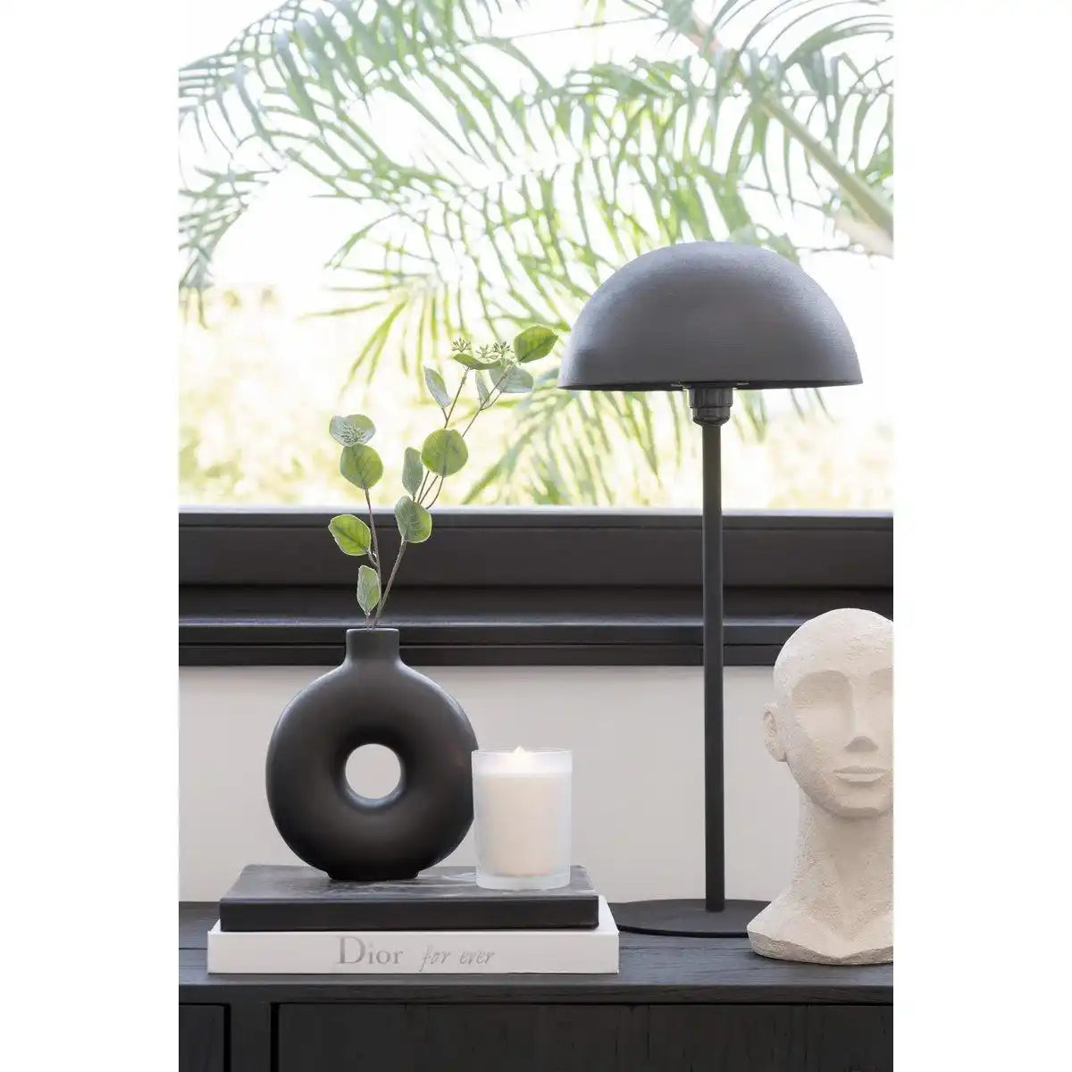 J-Line Tischleuchte Mushroom – Metall – Schwarz - HomeDesign Knaus