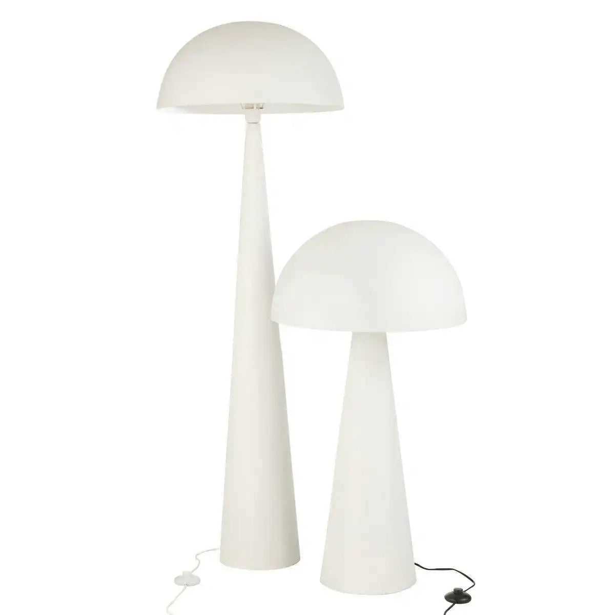 J-Line Tischleuchte Mushroom – Metall – Weiß – groß - HomeDesign Knaus