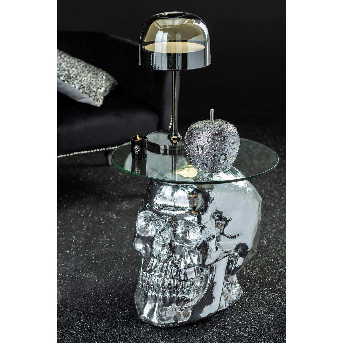 J-Line Tischleuchte Topja - Glas/Metall - Silber - HomeDesign Knaus