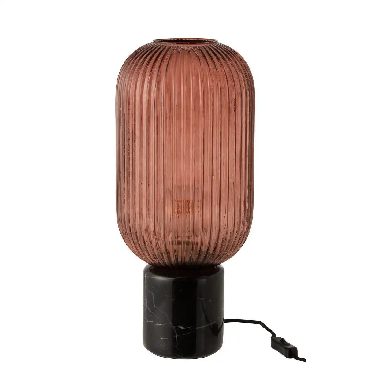 J-Line Tischleuchte Yufo Lang - Glas/Marmor - Rot/Zwart - HomeDesign Knaus