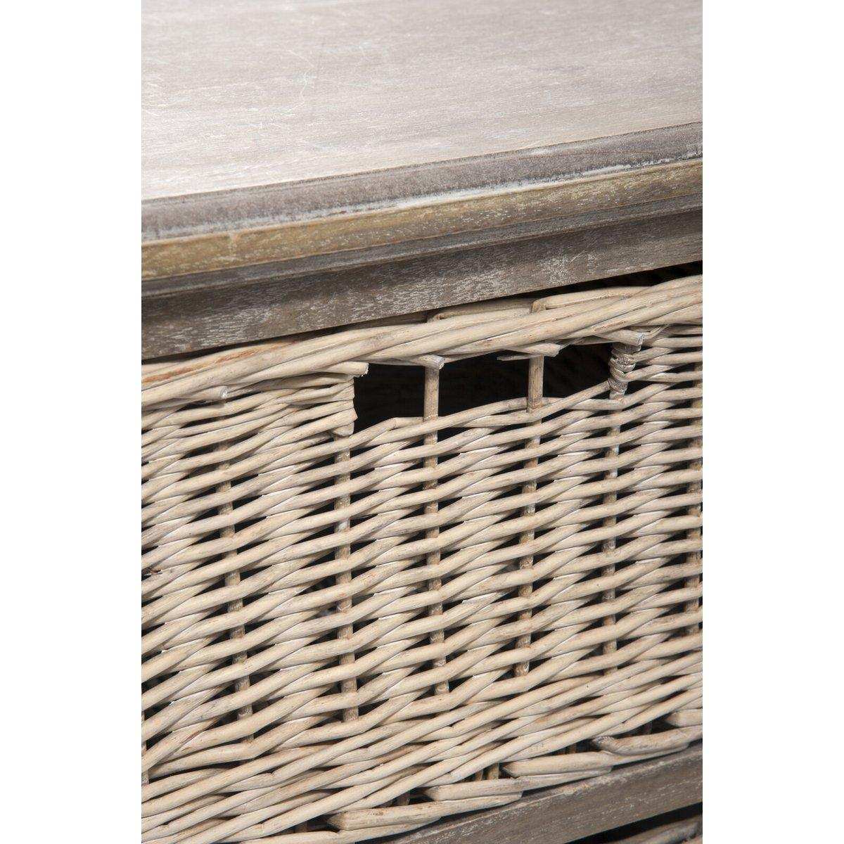 J-Line TV-Kasten + 2 Mandanten – Holz – Grau/Natur - HomeDesign Knaus