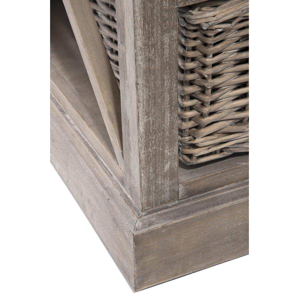 J-Line TV-Kasten + 2 Mandanten – Holz – Grau/Natur - HomeDesign Knaus
