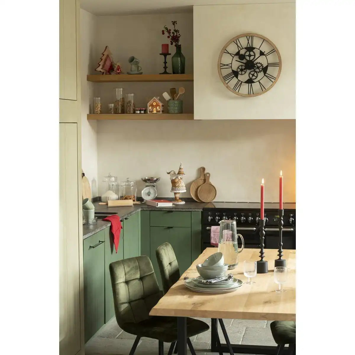 J-Line Uhr mit römischen Ziffern – Metall – Schwarz – S – Ø 4,50 cm - HomeDesign Knaus