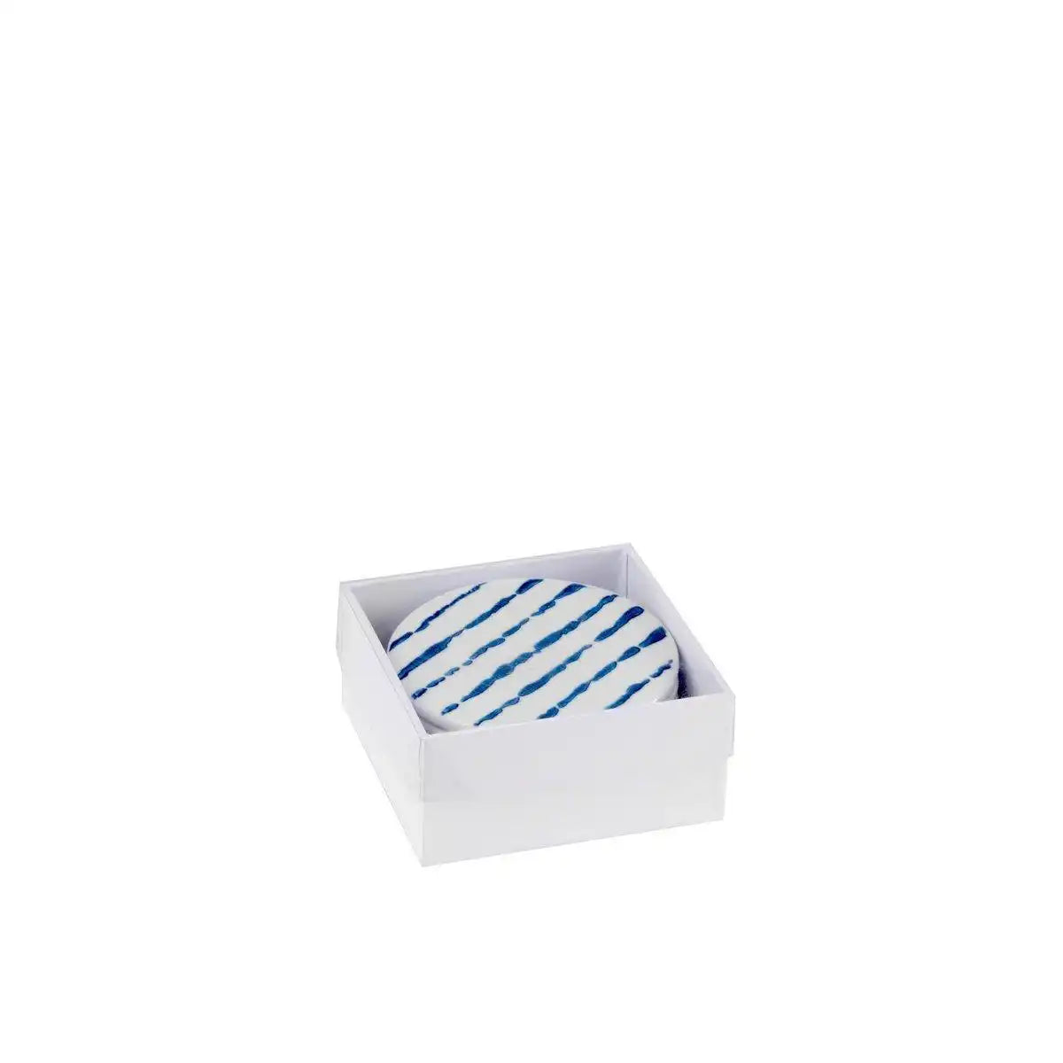 J-Line Untersetzer Print - Porzellan - Blau/Weiß - 6 Stück - HomeDesign Knaus