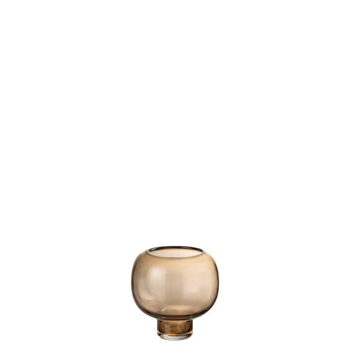 J-Line Vase auf Fuß Rund - Glas - Hellbraun - Klein - 13,50 cm hoch - HomeDesign Knaus