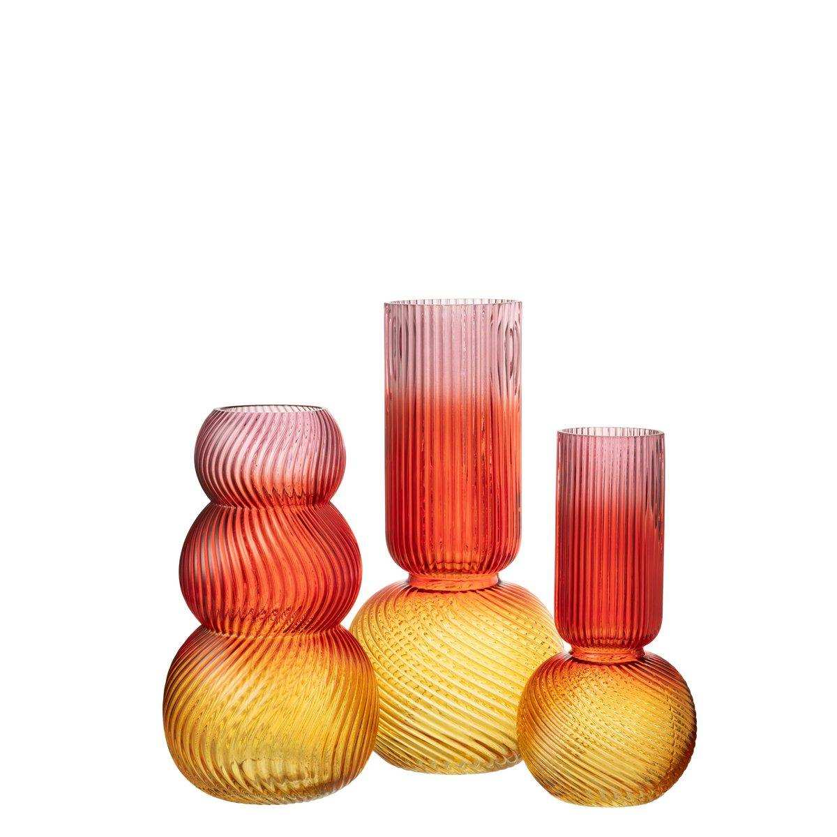 J-Line Vase Aurora Glas Rot/Gelb - HomeDesign Knaus