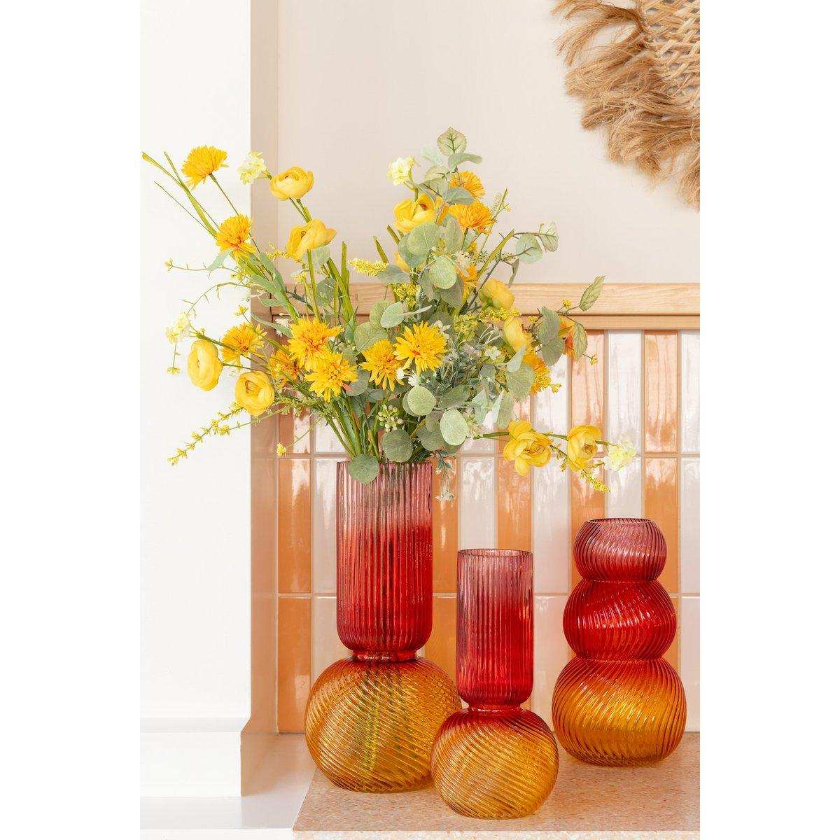 J-Line Vase Aurora Glas Rot/Gelb - HomeDesign Knaus