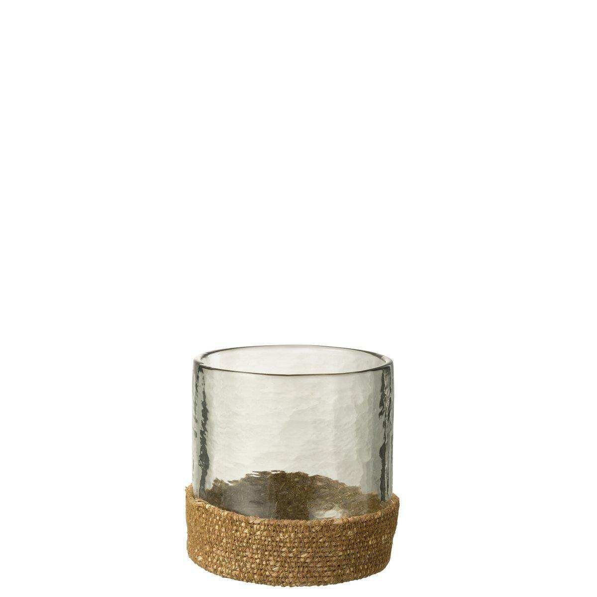 J-Line Vase Basket – Glas/Jute – transparent – mittelgroß - HomeDesign Knaus