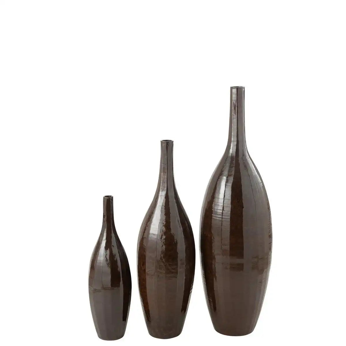 J-Line Vase Bottle Terra Shiny Brown Large - HomeDesign Knaus