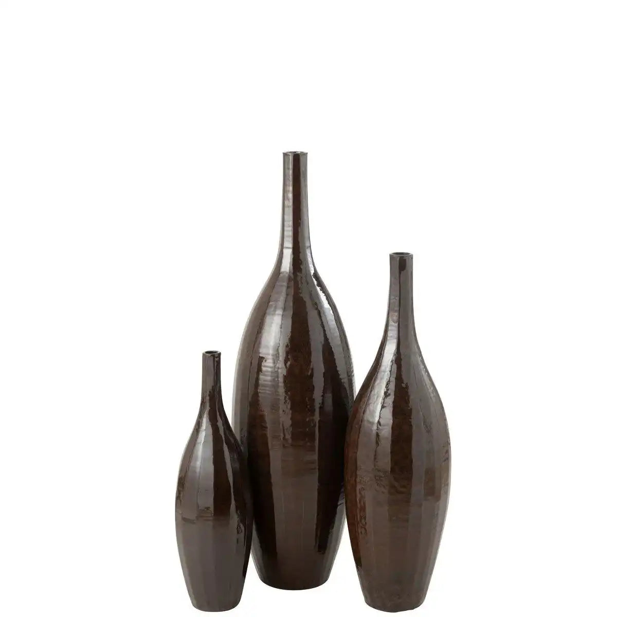 J-Line Vase Bottle Terra Shiny Brown Large - HomeDesign Knaus