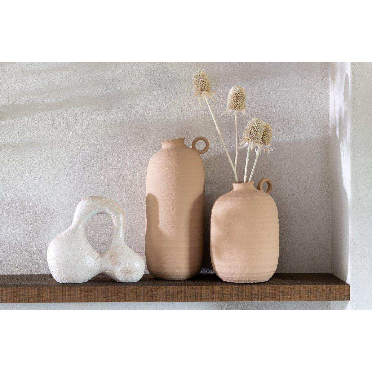 J-Line Vase Cassia Narrow Clay Beige Groß - HomeDesign Knaus