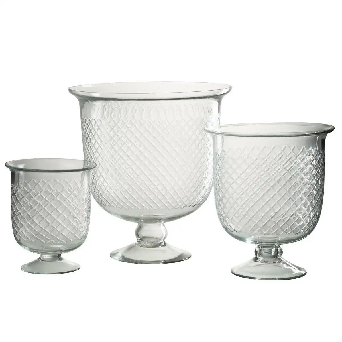 J-Line Vase Checkered Base – Glas – transparent – groß - HomeDesign Knaus