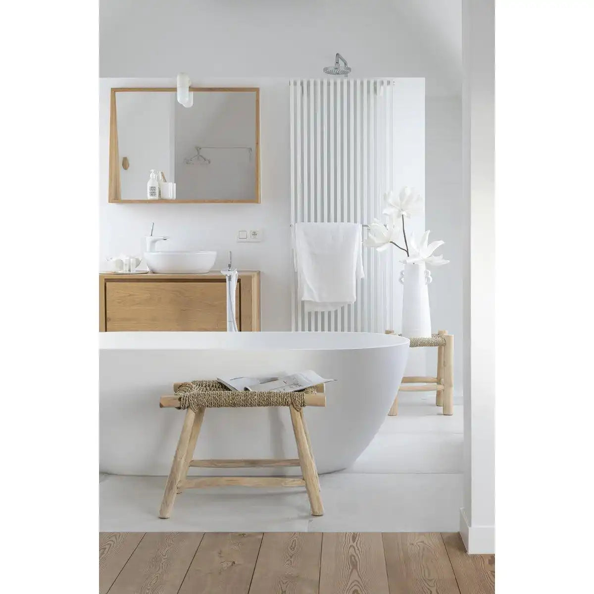 J-Line Vase Cone Clay – Keramik – weiß – groß - HomeDesign Knaus