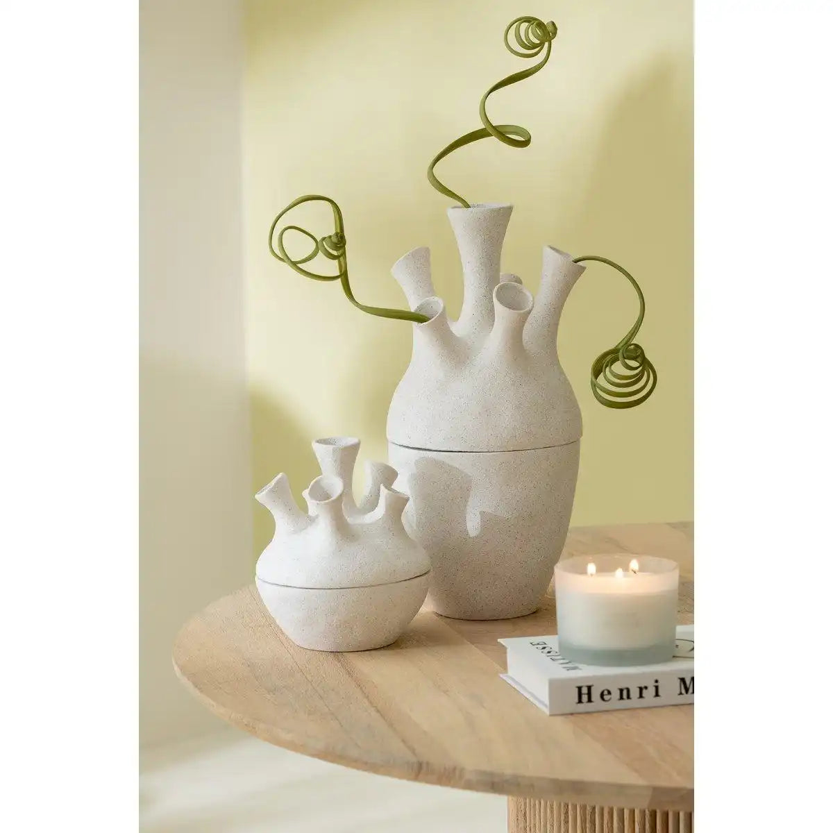 J-Line Vase Coral Clay Weiß Groß - HomeDesign Knaus