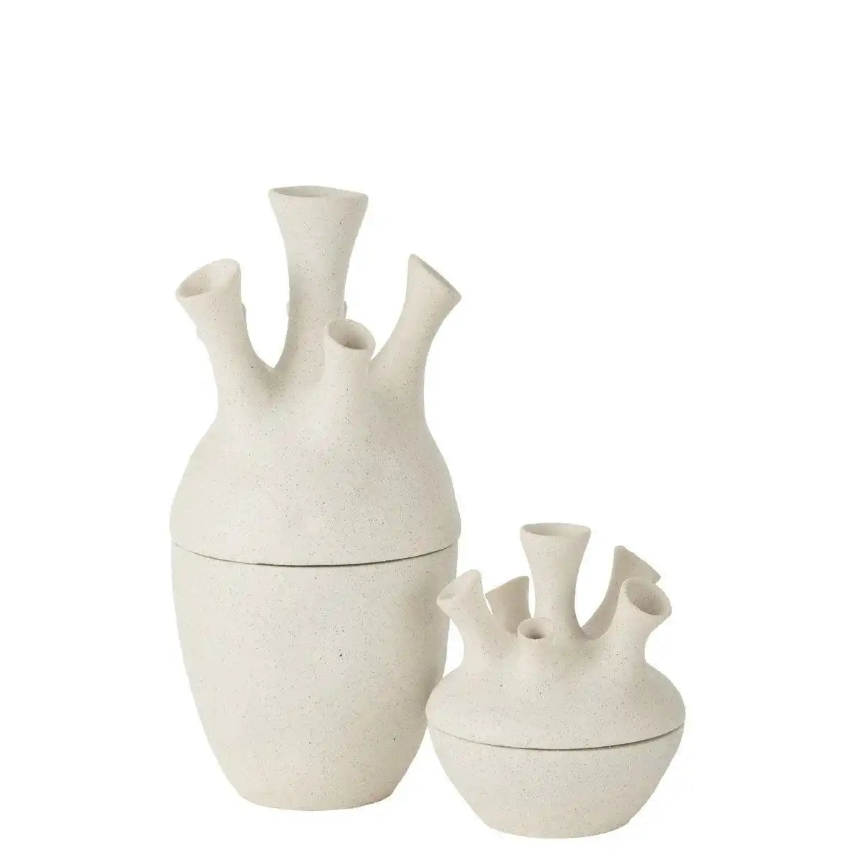 J-Line Vase Coral Clay Weiß Groß - HomeDesign Knaus