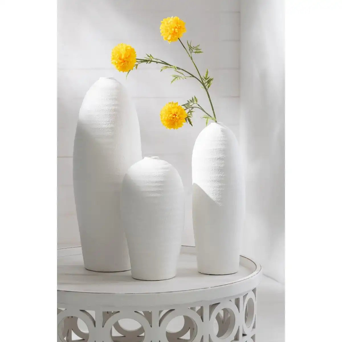 J-Line Vase Creta Clay Weiß Groß - HomeDesign Knaus