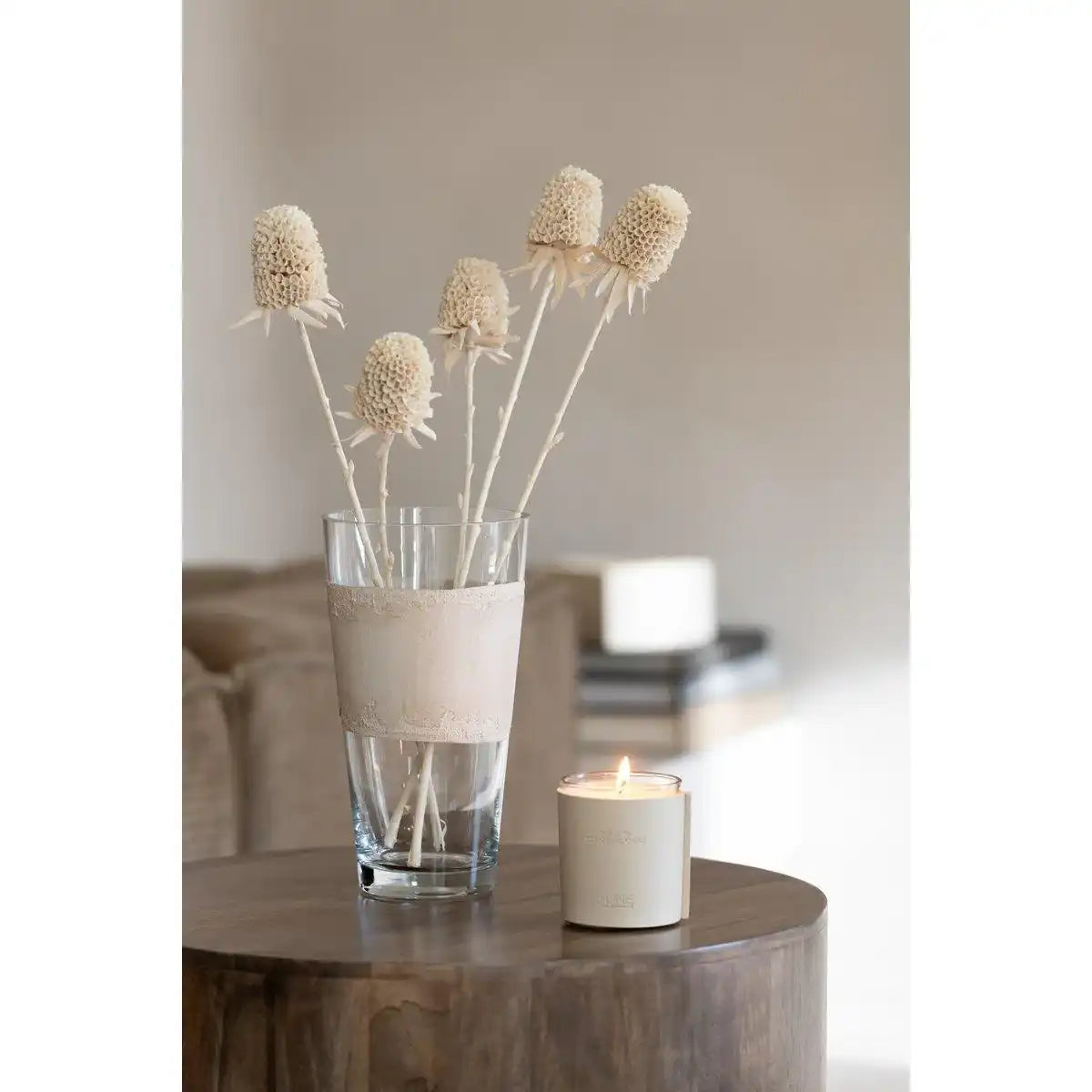 J-Line Vase Delph - Glas - transparent/beige - klein - HomeDesign Knaus