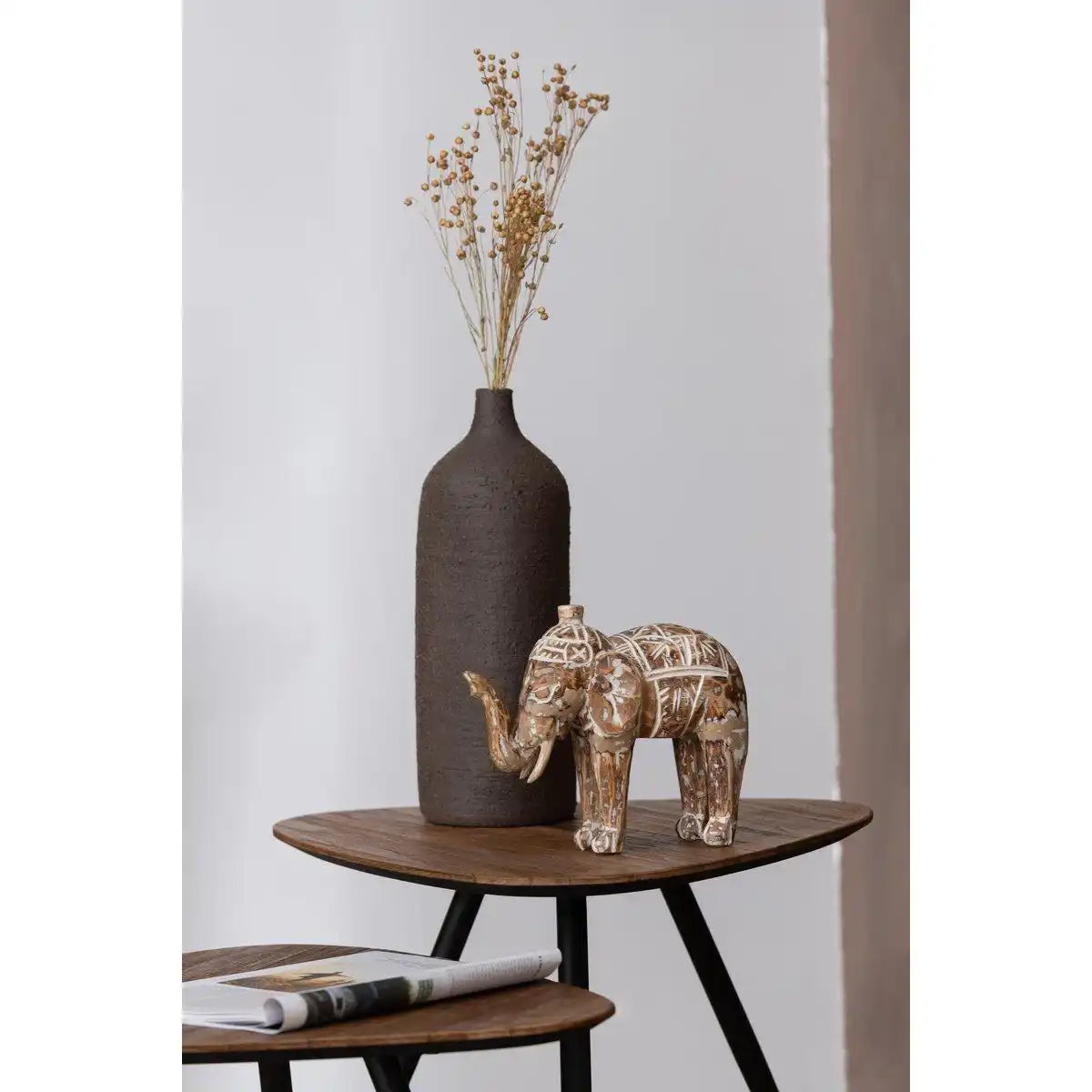 J-Line Vase Enya Bottle - Keramik - Braun - Groß - HomeDesign Knaus