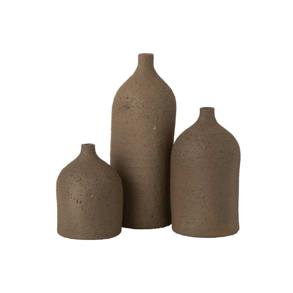 J-Line Vase Enya Bottle - Keramik - Braun - Groß - HomeDesign Knaus