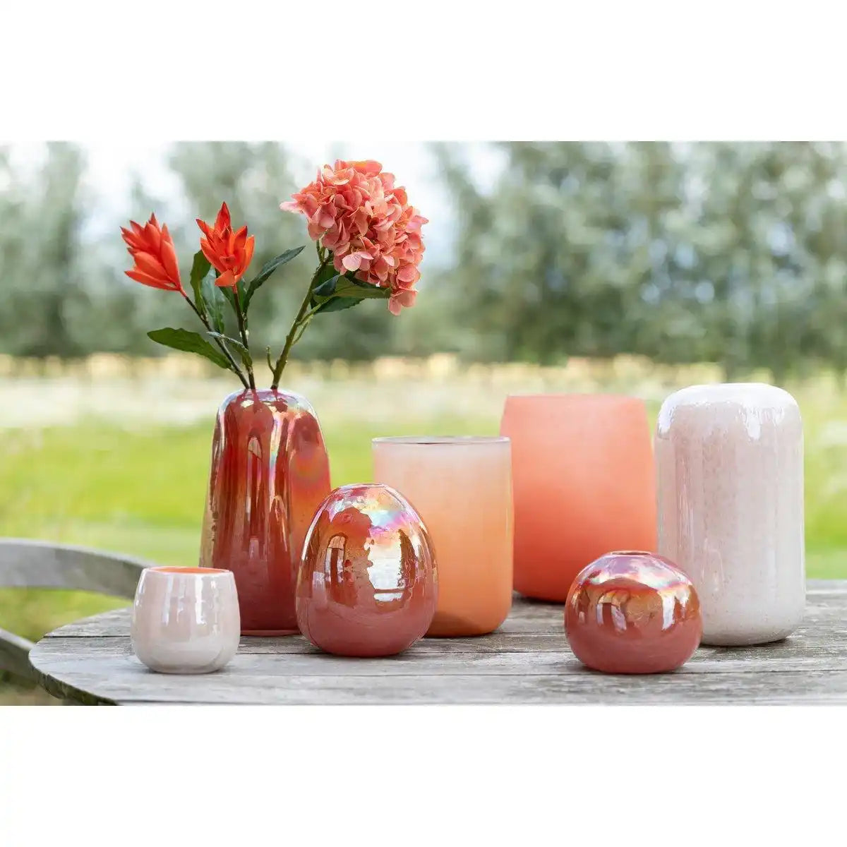 J-Line Vase Frosted – Glas – Koralle – 27,00 cm hoch - HomeDesign Knaus