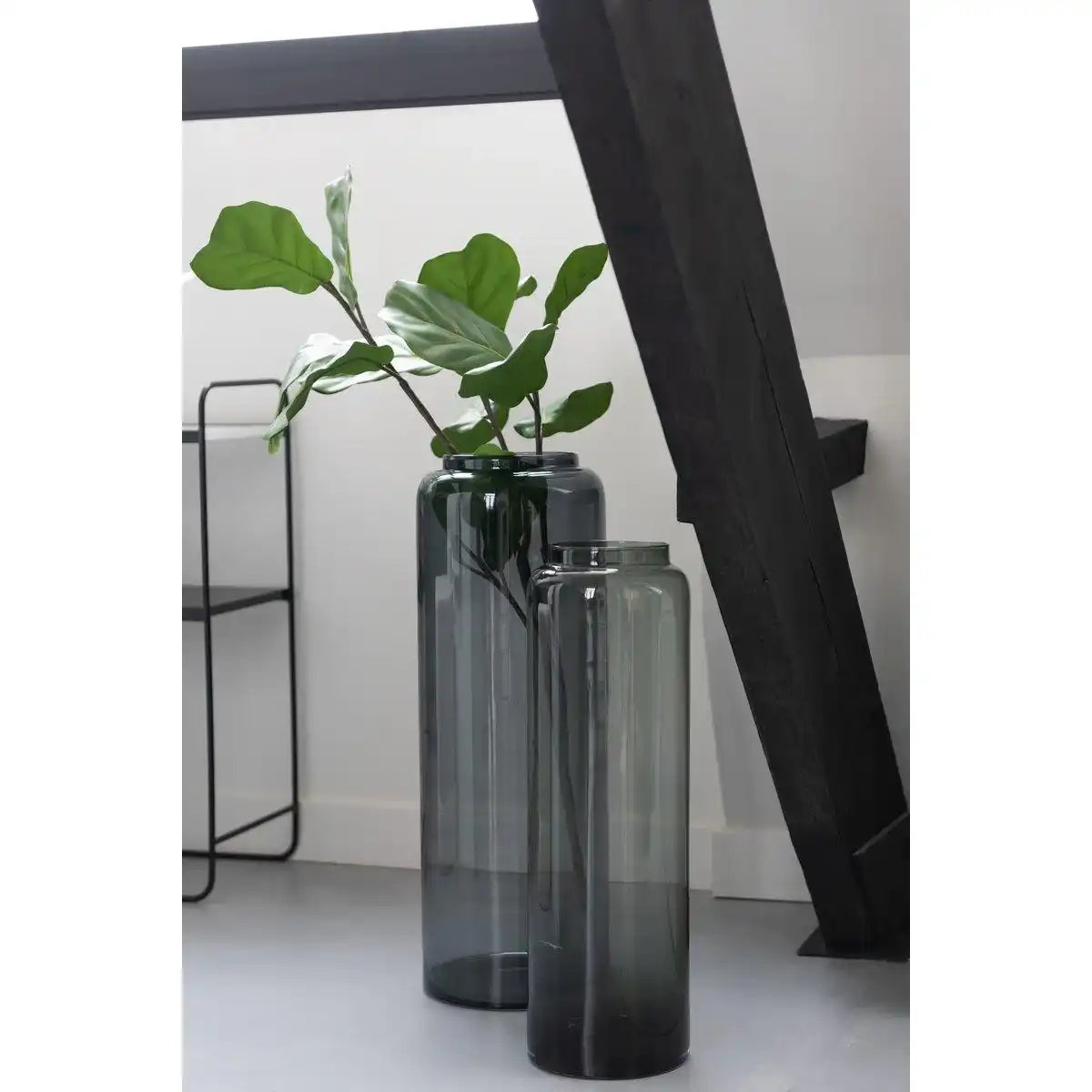 J-Line Vase gerade lang Glas grau groß - HomeDesign Knaus