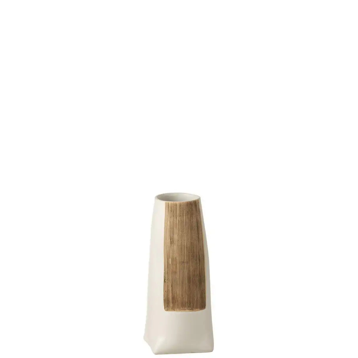 J-Line Vase Ibiza Round - Keramik - weiß/braun - klein - 29,00 cm hoch - HomeDesign Knaus