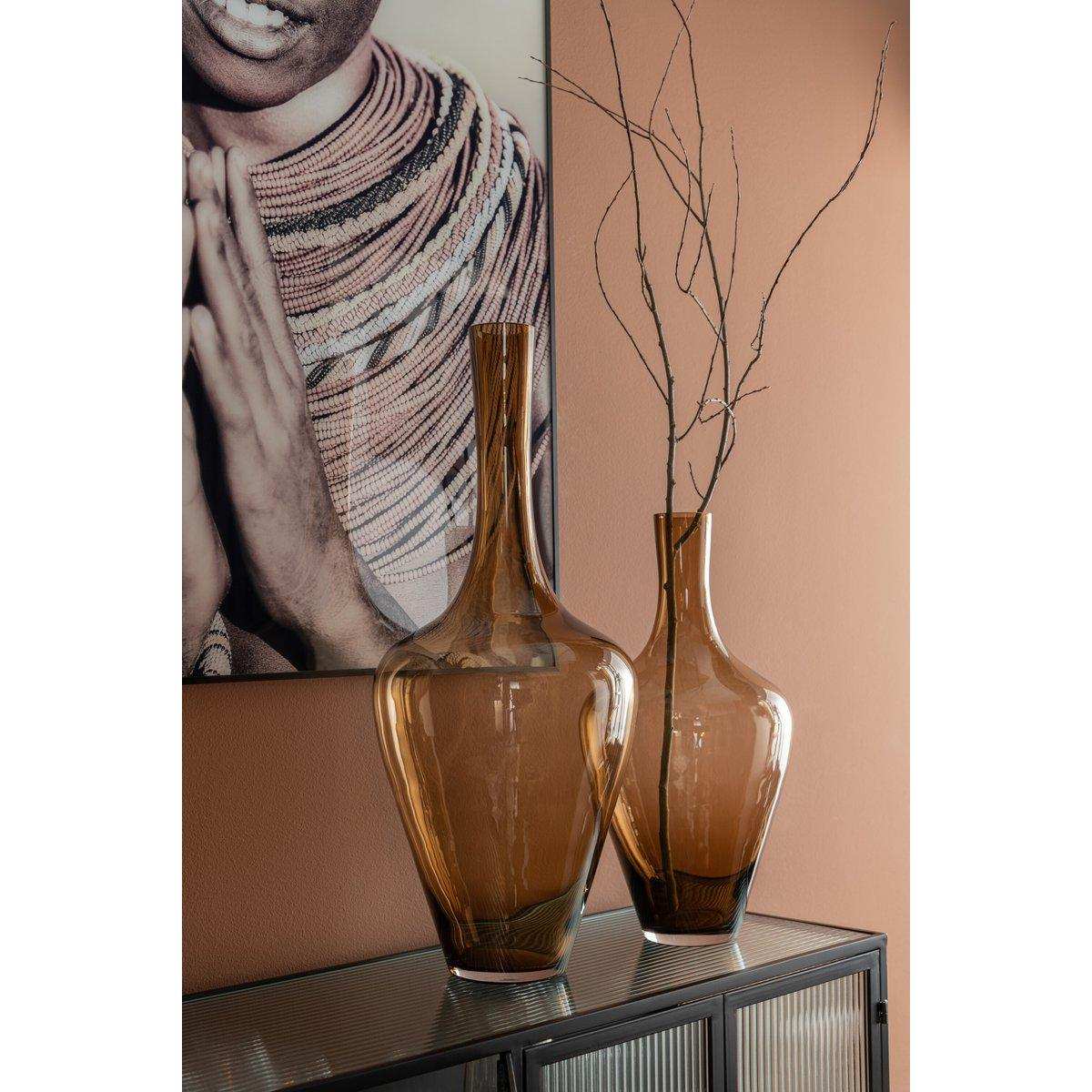 J-Line Vase Joni - Glas - Bernstein - groß - HomeDesign Knaus