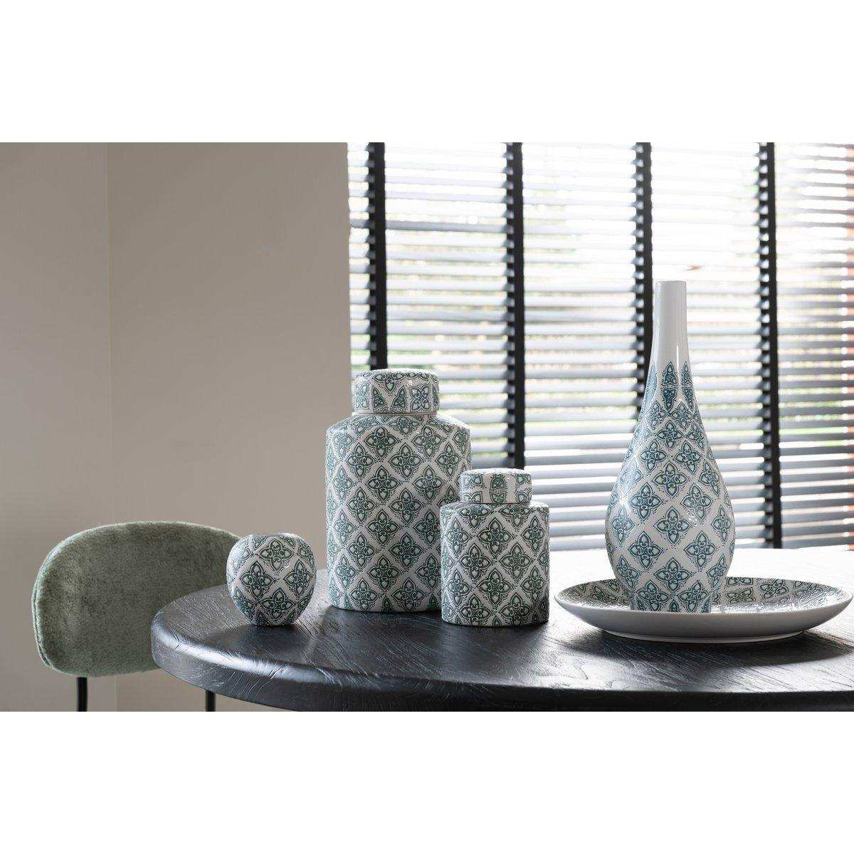 J-Line Vase Kousa Ball Porzellan Blau/Weiß - HomeDesign Knaus