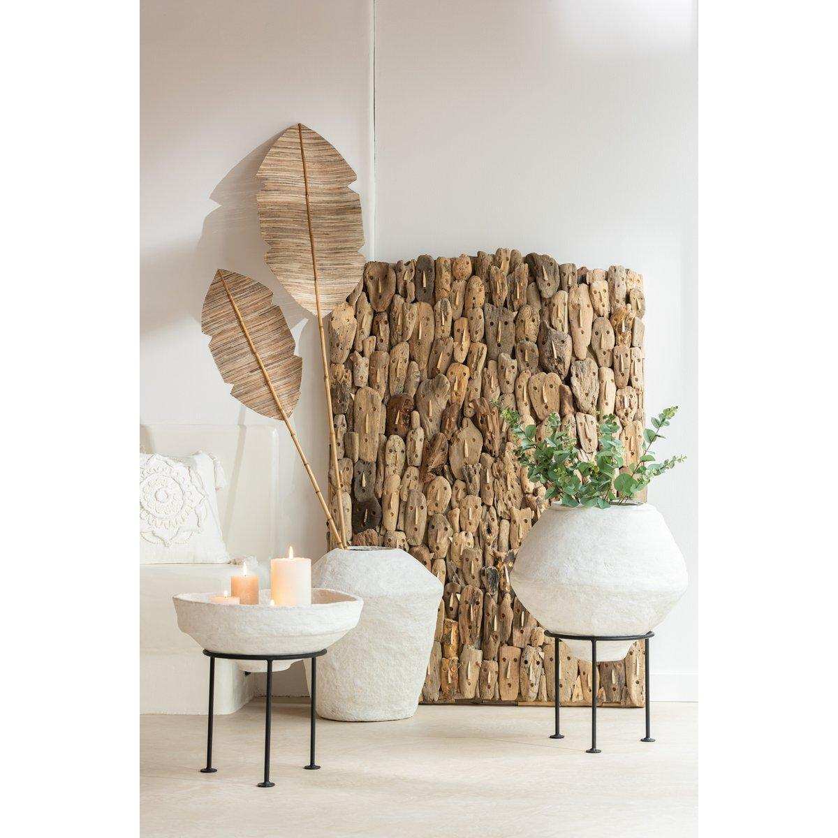 J-Line Vase Large Chad Pappmaché Weiß – 63,00 cm hoch - HomeDesign Knaus