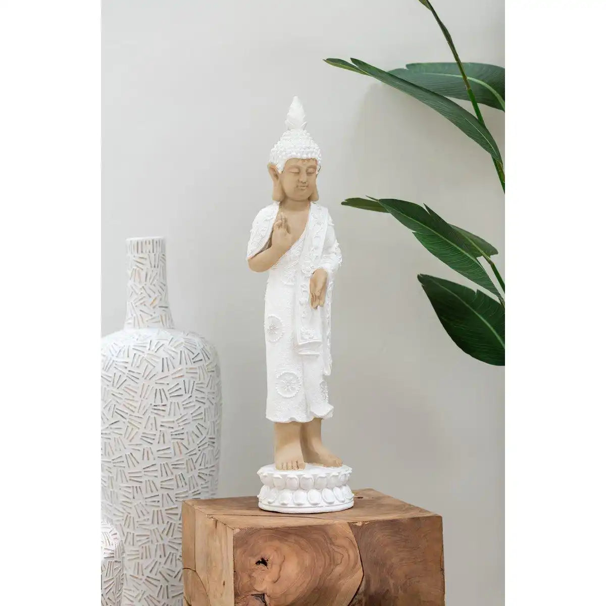 J-Line Vase Lauwra Cement White Large - HomeDesign Knaus