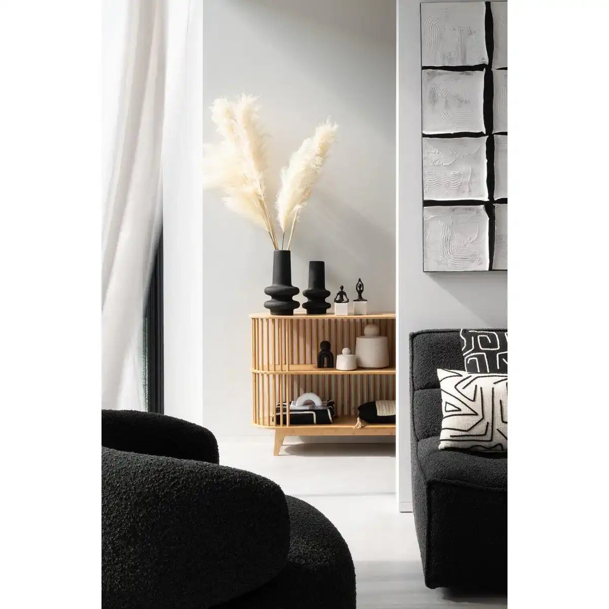 J-Line Vase Lyra Clay Schwarz Groß - HomeDesign Knaus