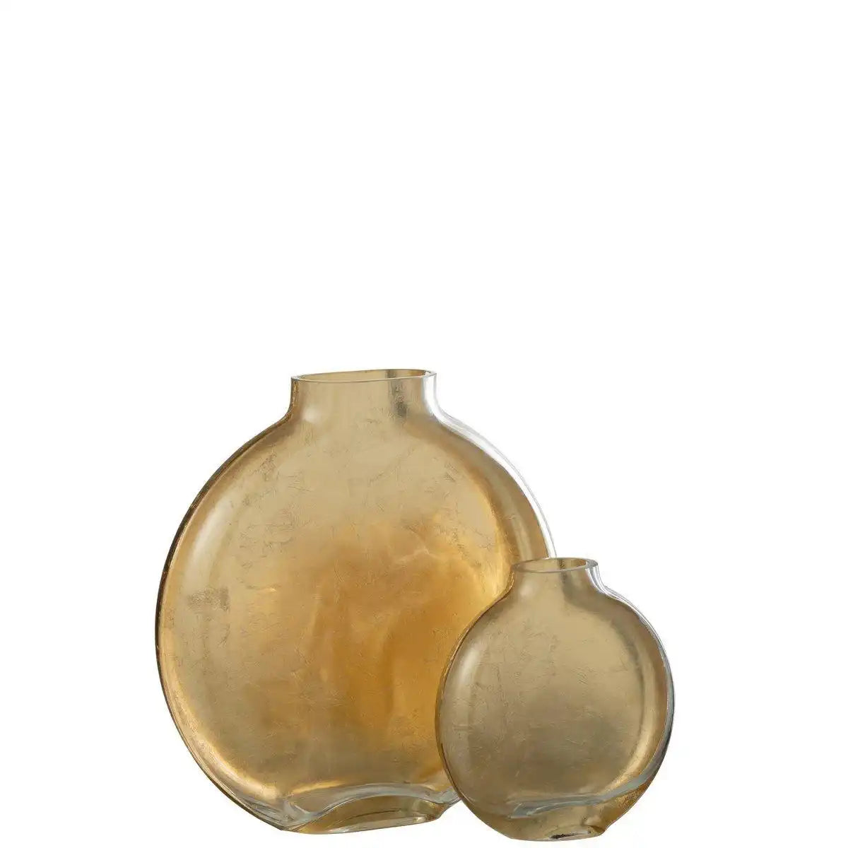 J-Line Vase Miki - Glas - transparent/gold - groß - HomeDesign Knaus