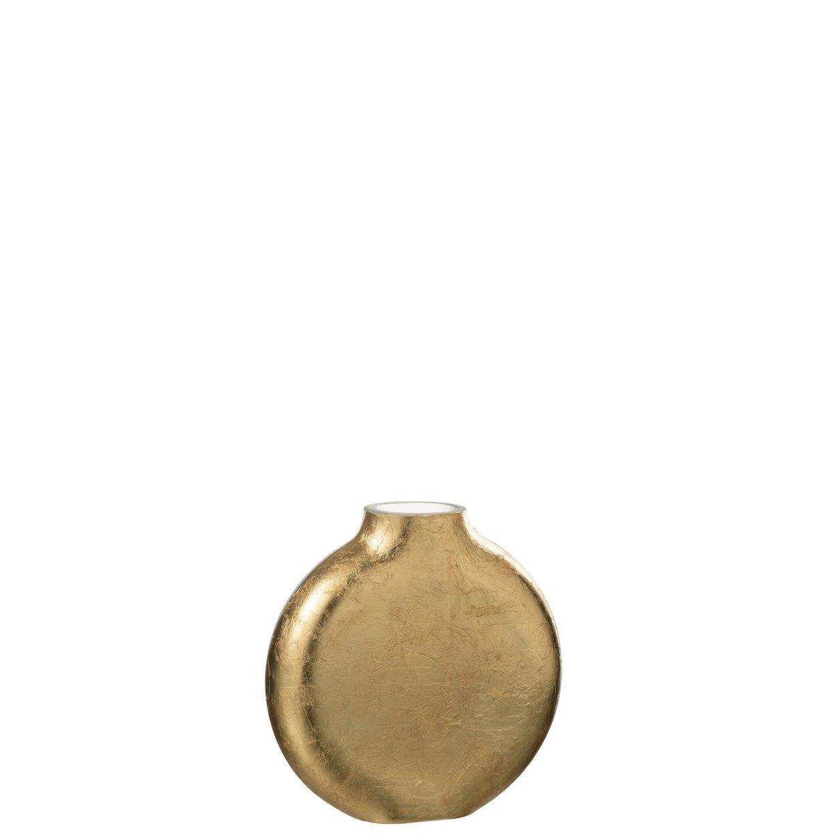 J-Line Vase Miki - Glas - transparent/gold - klein - HomeDesign Knaus