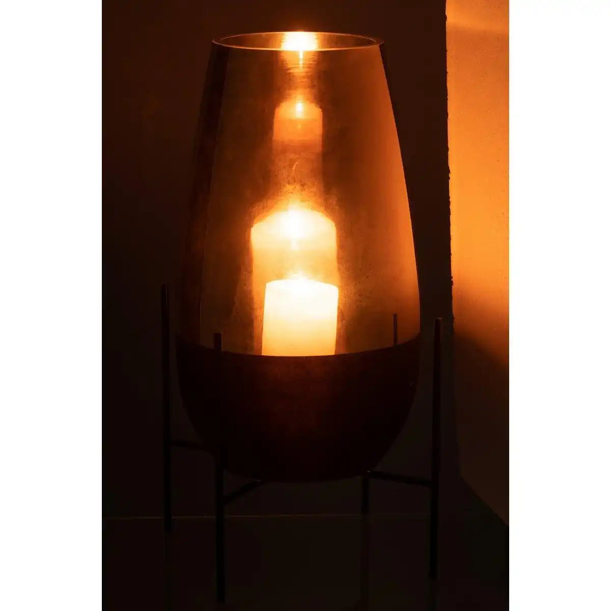 J-Line Vase Milan - Glas - Gold/Schwarz - HomeDesign Knaus