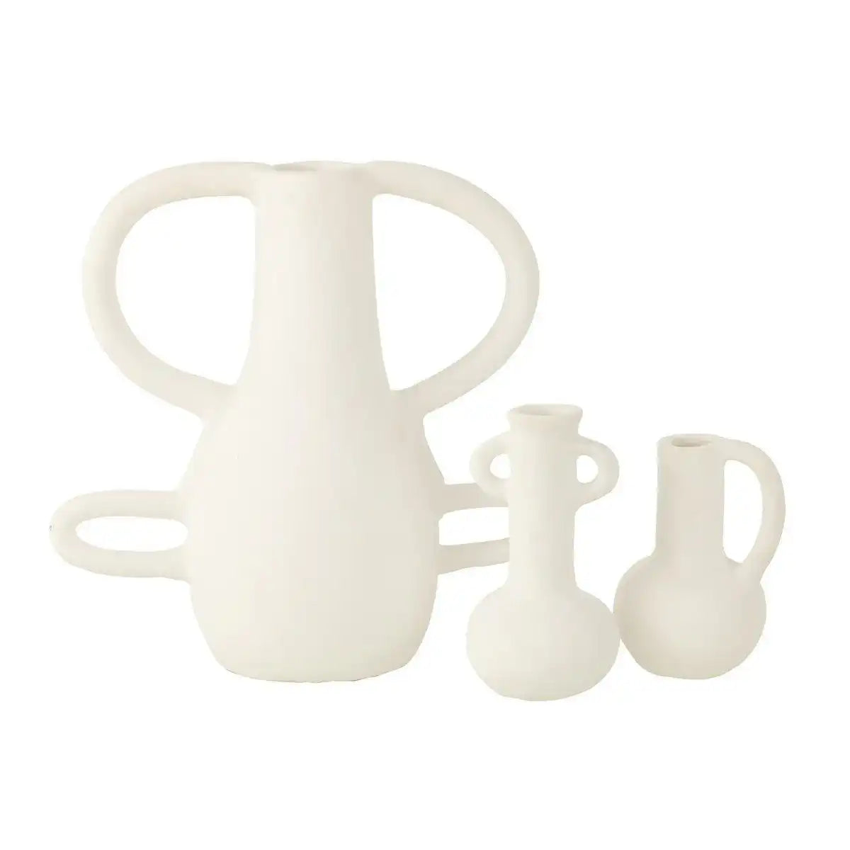 J-Line Vase mit 4 Griffen Terrakottaweiß - HomeDesign Knaus