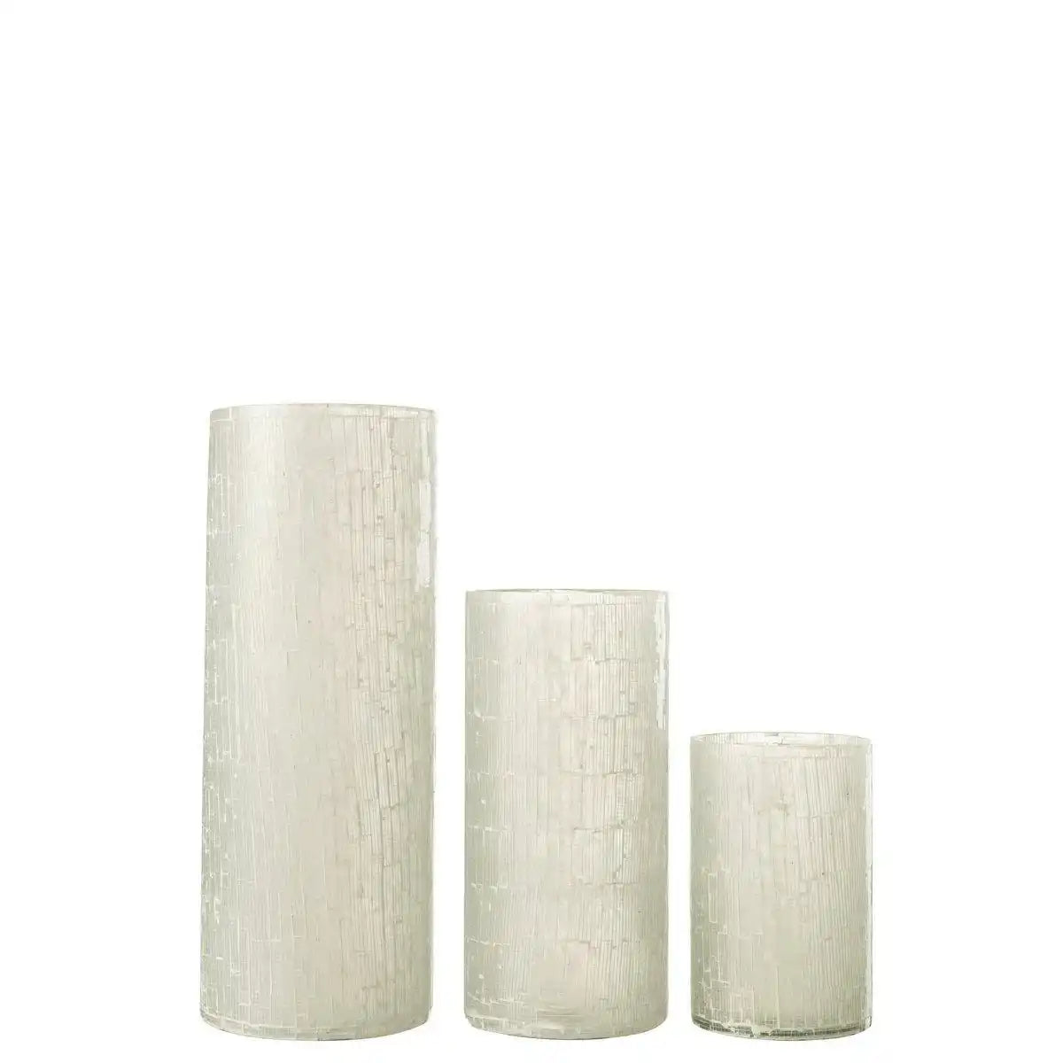 J-Line Vase Mosaik - Glas - hellgrau - groß - HomeDesign Knaus