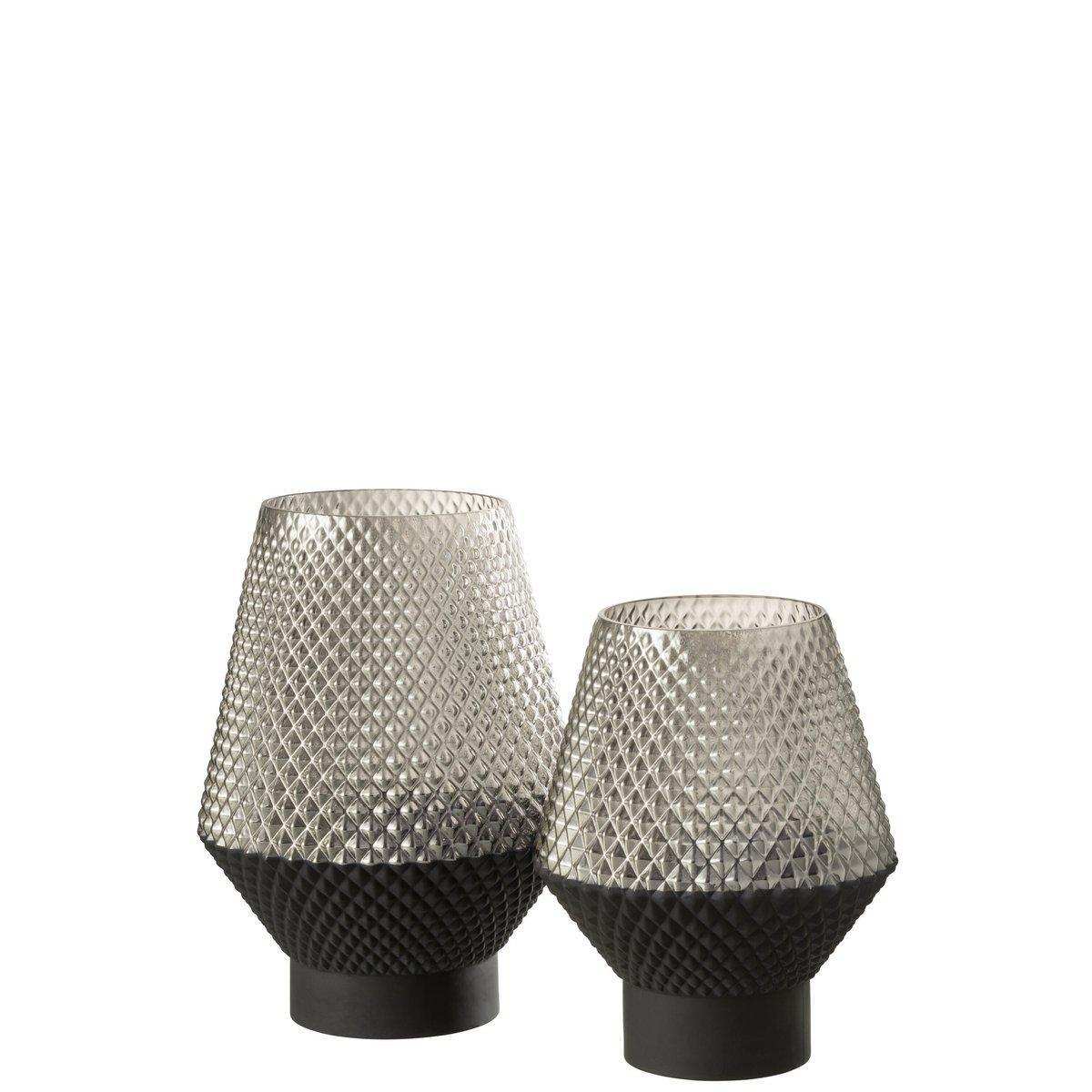 J-Line Vase Motiv - Glas - Grau - Groß - HomeDesign Knaus