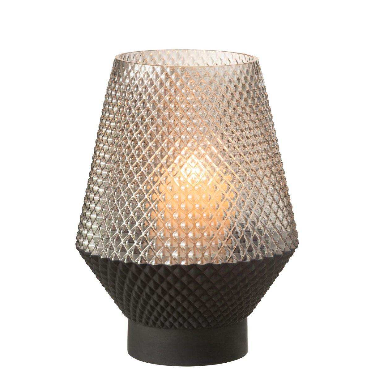 J-Line Vase Motiv - Glas - Grau - Groß - HomeDesign Knaus