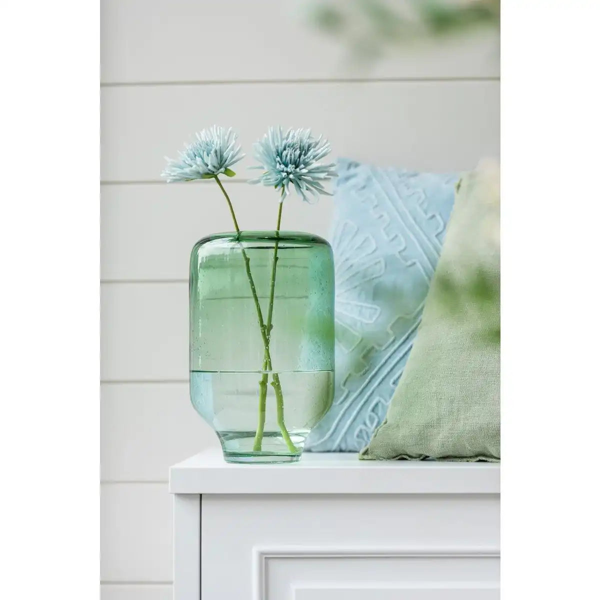 J-Line Vase Nora On Foot Round – Glas – hellgrün – L – 36,00 cm hoch - HomeDesign Knaus